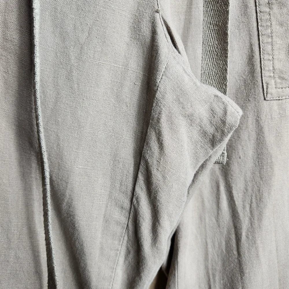 Banana Republic Womens Ryan Fit Tan Linen Blend Low Rise Wide Leg Pants-Size 4